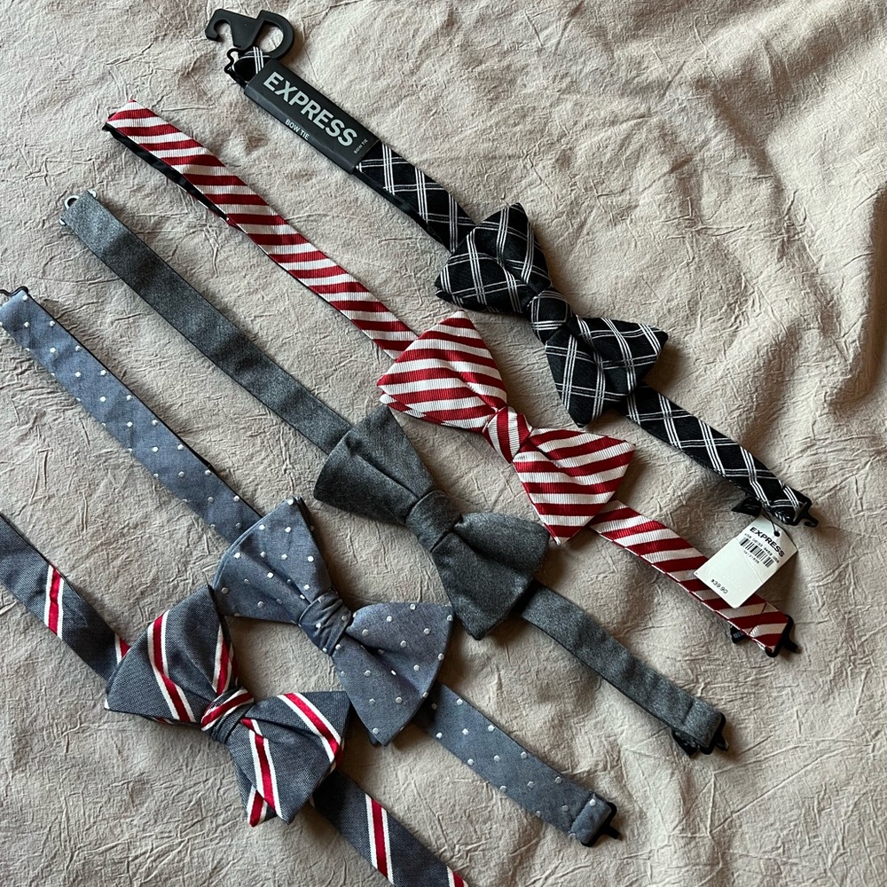 5 Express bow ties (NWT, NWOT, gently worn)